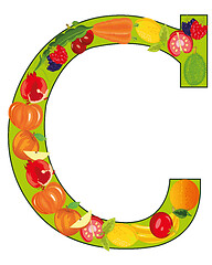 Image showing Letter G english from fruit and vegetables