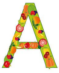Image showing Letter But decorative from vegetables and fruit