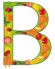 Image showing Decorative letter of the alphabet from fruit and vegetables