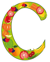 Image showing Decorative letter with from fruit and vegetables