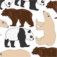 Image showing White and brown bear and panda decorative pattern
