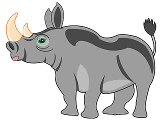 Image showing African animal rhinoceros type from the side