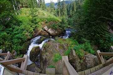 Image showing Fisheye view of Triberg waterfall in the Black Forest in Germany