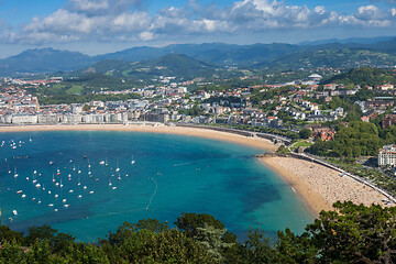 Image showing Aerial view of San Sebastian, Donostia, Spain on a beautiful summer day