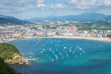 Image showing Aerial view of San Sebastian, Donostia, Spain on a beautiful summer day