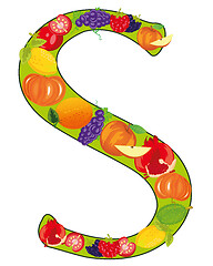 Image showing Letter S english from fruit and vegetables
