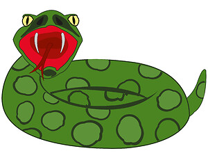 Image showing Cartoon snake on white background is insulated