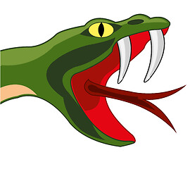 Image showing Vector illustration of the cartoon of the head grovelling snake