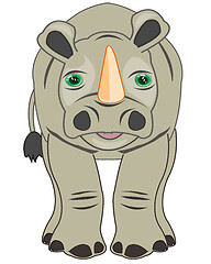 Image showing Vector illustration of the cartoon of the wildlife rhinoceros