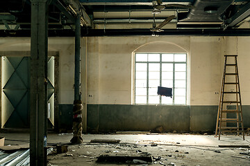 Image showing Destroyed interior of factory