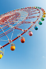 Image showing Ferris wheel with clear blue sky