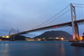 Image showing Kanmon bridge at night