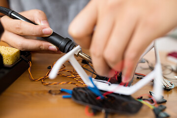 Image showing Flying Drone building 