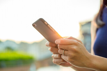 Image showing Woman touch on cellphone