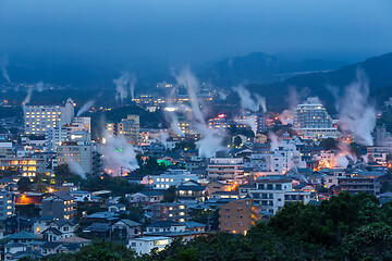 Image showing Japan cityscape with hot spring bath houses 