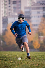 Image showing american football player in action