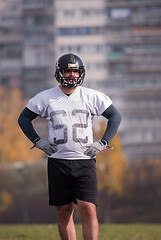 Image showing portrait of A young American football player