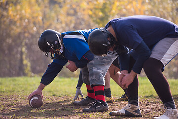 Image showing american football team in action