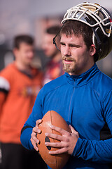 Image showing portrait of A young American football player