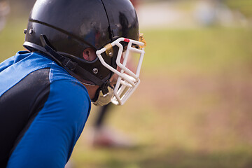 Image showing portrait of A young American football player