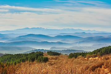 Image showing Mountain Ranges in The Fog