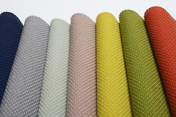 Image showing samples of textiles of different colors