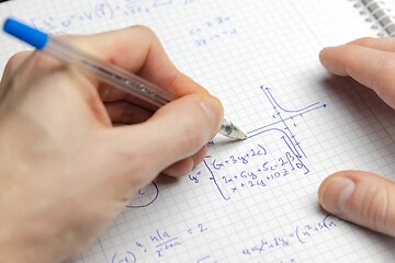 Image showing Writing math exercise closeup photo