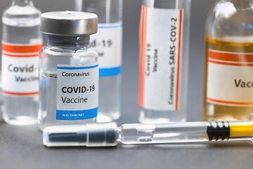 Image showing Vaccine for virus in small bottles