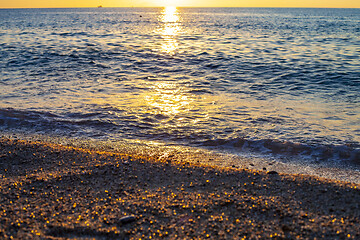 Image showing Evening on the seaside. Beautiful sunset. T