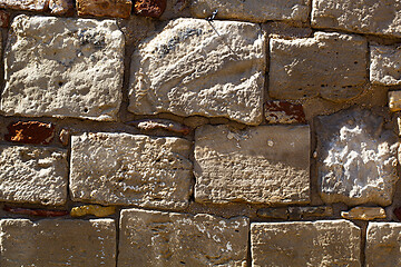 Image showing Antique brick wall texture close up.