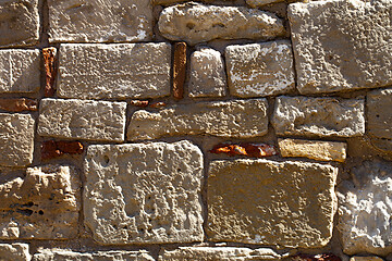 Image showing Antique brick wall texture close up.