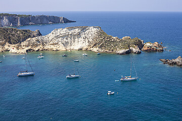 Image showing View of the Tremiti Islands. San Domino island, Italy: scenic vi