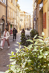 Image showing Macerata, Italy - February 21, 2021: People enjoying sunny day.