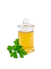 Image showing Oil or vinegar with parsley in jar