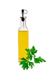 Image showing Oil or vinegar with parsley in bottle