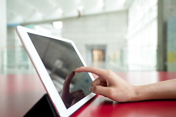 Image showing Woman use of tablet pc