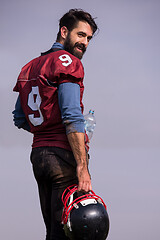 Image showing portrait of A young American football player