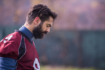 Image showing portrait of A young American football player