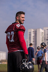 Image showing portrait of A young American football player