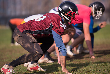 Image showing american football team in action