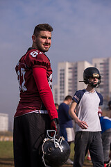 Image showing portrait of A young American football player