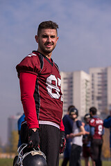 Image showing portrait of A young American football player