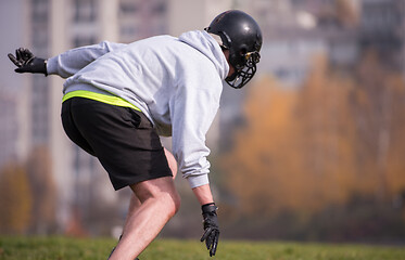 Image showing american football player in action