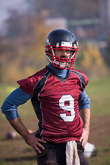 Image showing portrait of A young American football player