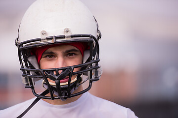 Image showing portrait of A young American football player