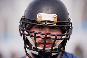 Image showing portrait of A young American football player