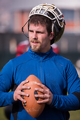 Image showing portrait of A young American football player