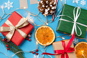 Image showing christmas gifts and decorations