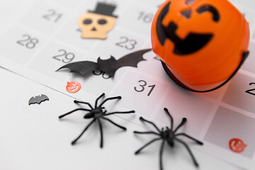 Image showing halloween party decorations and day in calendar