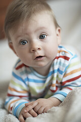 Image showing cute little newborn baby smilling